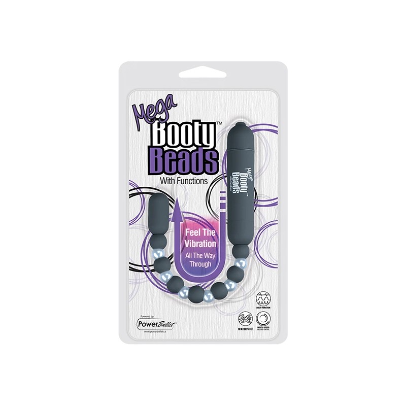 Koraliki analne wibrujące - PowerBullet Mega Booty Beads Grey